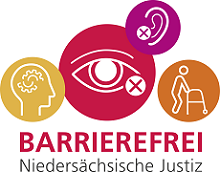 Logo Barrierefreiheit - Niedersächsische Justiz (zu den Informationen zur Barrierefreiheit)