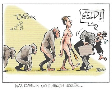  Zeichnung von Jürgen Tomicek "Was Darwin nicht ahnen konnte"