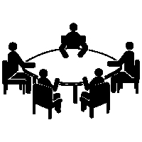  Grafik: Personen an einem Tisch